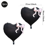 Yeknu  Heart-shaped Foil Balloon with Bow for Women Birthday Party Weddings Baby Shows Valentine's Day Anniversary Photograph  Decor