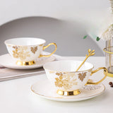 Yeknu  European Style Retro Ceramic Bone Porcelain Coffee Cup Plate Creative Mark Water Cup Home Restaurant Decor English Afternoon Tea