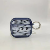 Yeknu  Fashion Phantom Shell Marble Texture Protective Cover Blue Border Earphone Case Protective Cover with Keychain