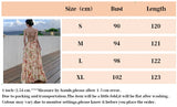 Yeknu  Oversized Pleated Hem Halter Dress Bohemian Floral Print Beach Seaside Holiday Dresses Summer Sleeveless Suspender Long Dress