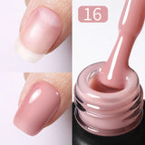 Yeknu  Rubber Base Gel Nail Polish Pink White Base Gel Top Coat Jelly Semi Transparen French Soak Off UV Nail Art Varnish