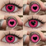 Yeknu  Cosplay Contact Lens Makeup Colored Pupils Cosmetics Beauty Red  Lenses Woman Cosplay Pink Pupils Halloween Color Contacts
