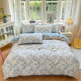 Yeknu  Floral Printed Duvet Cover 1Piece- 100% Cotton Luxury Bedding, Pre-Washed for Softness, for Bedroom Decor - Zipper Closure