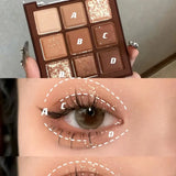 Yeknu  Mocha Chocolate 9-color eyeshadow palette, natural brown and gold tones, matte pearlescent, Valentine's Day & Mother's Day gift