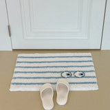 Yeknu  Funny Tufting Eyes Bedroom Rug Stripe Bathroom Mat Tidy Bedside Carpet Foot Pad Bathmat Doormat Aesthetic Home Room Decor
