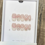 Yeknu 10Pcs Cat Eye Handmade Press On Nails with Gradient Design False Nails Full Cover French Ballerina Wearable Artificial Nail Tips