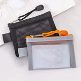 Yeknu  Zipper Credit Card ID Bag Lipstick Pouch Data Line Key Earphone Organizer Mini Clear Nylon Mesh Zipper Coin Purse Cute Wallet