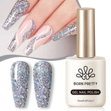 Yeknu  15ml Aurora Glitter Gel Nail Polish Iridescent Pearl Shimmer Effect Soak Off UV LED Manicure Varnishes
