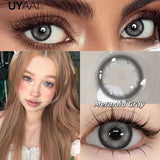 Yeknu  2pcs/pair Yearly Colored Contact Lenses Natural Green Lens Fashion Pupils Beauty gray Contact Lenses for Eyes