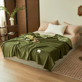 Yeknu solid color waffle double-layer composite blanket, soft waxy stroking cats blanket summer quilt air-conditioning blanket