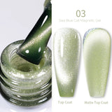 Yeknu  Gold Reflective Moonlight Gel Nail Polish Cat Magnetic Aurora Spar Glitter Semi-Permanant Varnish Nail Art Magnetic