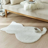 Yeknu Cat Plush Carpet for Living Room Shaggy Rug Cat Patterns Floor Mat Anti-slip Long Hair Solid Bedroom Carpets Decor 카페트 러그