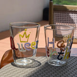 Yeknu  3D Colorful Stars Glass Cup High Borosilicate Glass Transparent Drink Water Cup  Milk Coffee  Juice  Glass