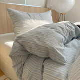 Yeknu  Single Double Exquisite Stripe 1Duvet cover+2Pillowcases 100%Cotton Experience Hotel-Like Comfort with Unparalleled Softness