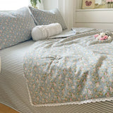 Yeknu  Pure Cotton Summer Cooling Duvet 1-Piece Lace Soybean Fiber Airable Cover