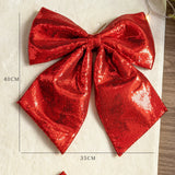 Yeknu  Cisas Decorative Gold Sequin Large  Knot Hanging Ornament Winter Inclination High End Festive Supplies Gifts