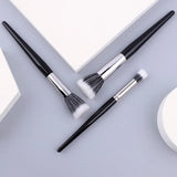 Yeknu  Dot brush Blush brush pure wool flat head small large optional makeup brush Soft hair wooden handle beauty tools