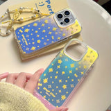 Yeknu  Laser gradual change full screen stars are suitable for Apple 16/15promax/iPhone14Pro mobile phone case