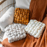 Yeknu  Knotted Square Cushion Nordic Aesthetic Stuffed Pillow Office Chair Decorative Plush Pillow Sleeping Back Knot Hand-made Cushion