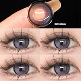 Yeknu  1 Pair Colored Contact Lenses with Myopia for Eyes Lenses Purple Pupils Beautiful Prescription Cosmetic Free Shipping
