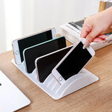 Yeknu  Multi-slot tablet and phone charging storage box, placement stand, plastic holder, portable with multiple card slots.