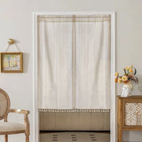 Yeknu  New Cotton Linen Room Partition Door Curtain Kitchen Batoom Privacy Blind No Drilling Required Fabric Art Door Curtain