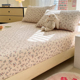 Yeknu Elastic Fitted Sheet Floral Style Bedsheet Soft Bed Cover Home Bed Linen Sheets drap de lit (Pillowcase Need Order)