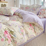 Yeknu  Comforter Botanical Flowers Garden Ultra Soft & Breathable 100%Nature Cotton Bedding Sets With Flat/Fitted Sheet 2 Pillowcases
