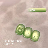 Yeknu  1-24pcs WS Summer Ice Transparents Pink Blue Glass Bead Cat Eye Gel Nail Polish 2025 New Style Nail Salon Nail Art Nail Supplies