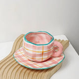 Yeknu 300ML Blue Sky and White Clouds Coffee Cup Tableware Set Hand-painted Ceramic Mug Milk Breakfast Cup Cute Coffee Tableware