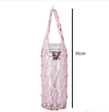 Yeknu  Portable Coffee Cup Bag Hollow Out Bottle Bag Practical Mugs Bag Foldable Water Bottle Bags Woven Net Bag Cup Cover