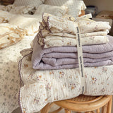 Yeknu  Pure Cotton Printed Double-Layer Yarn Quilt Cover Luxury Nude Sleeping Duvet Cover for Kids Adults Single Double Size Bedding