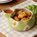 Yeknu  Creative Ceramic Egg Flower Shaped with Sauce Bowl Household Dim Sum Snack Fruit Salad Bowl Soup Noodles Breakfast Tableware