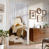 Yeknu  Exquisite Embroidery Heavy Du Door Curtain No Punching Required Aosphere Sensation Bead Hanging Curtain Lace Door Curtain