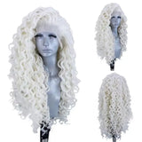 Yeknu  Ginger Orange Long Curly Lace Wig Cosplay Wig Halloween Synthetic Long Hair Role Play Wig for Women Girls Lace Front Wig
