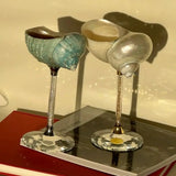 Yeknu  Handmade Shell wine glass conch cup design niche cocktail glass goblet ins style light luxury