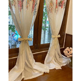 Yeknu  Village Curtains for Living Room Nordic Cotton Half Door Blackout Kitchen Washing Table Screen