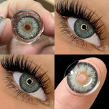 Yeknu  Green Colored Contact Lenses 1 Pair | Y2K Summer Festival Essential, Ideal for Selfie & Street Shooting, Fashionable