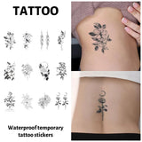 Yeknu  Fresh and Elegant Temporary Tattoo Sticker, Long-lasting and Waterproof, Leaf, Realistic Fake Tattoos for Women, For Arm, Finger