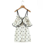 Yeknu  Retro Black And White Polka Dot Tube Top Dress