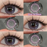 Yeknu  1 Pair Myopia Fashion Lens Prescription Colored Contact Lenses Beauty Pupils Purple Eye Lenses Blue Eye Color Lenses