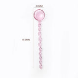 Yeknu  Cute Spiral Handle Glass Spoon Borosilicate Heat-resistant Coffee Mixing Spoon DessertI Ice Cream Spoon Largesoup Spoon