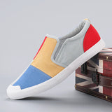 Yeknu  Fashion Colorful Men Canvas Loafer Shoes Designer Vulcanized Sneakers Men Flat Men Casual Shoes Comfortable Slip On Footwear Men