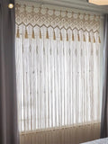 Yeknu Macrame Door  Curtain Tapestry Hand-woven Cotton Rope Bohemia Window Curtains Tapestry Wall Hanging Livingroom  Boho Decoration