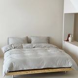 Yeknu High-end Textured Jacquard 100% Cotton Bedding Set Soft Skin-friendly Duvet Cover Set with Sheets Simple Comfortable Quilt Cover