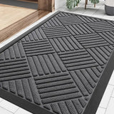 Yeknu  Olanly Front Door Mat Outside Entrance Heavy Duty Sturdy Natural Rubber Doormat Non-Slip Low Profile Floor Mat For Entryway