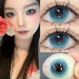 Yeknu   Color Contact Lenses Myopia Lenses Pupils with Degree Green Natural Colorcon Eye Contacts Beauty Fashion Lenses 1Pair