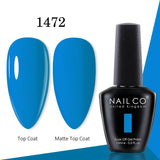 Yeknu  15ml Gel Nail Polish LED Semi-permanent Summer Varnish UV Vernis Blue Color Enamels For Nails Gellak Top Coat Base Polish