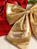 Yeknu  Cisas Decorative Gold Sequin Large  Knot Hanging Ornament Winter Inclination High End Festive Supplies Gifts