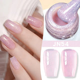 Yeknu  10ml Jelly Nude Gel Nail Polish Crystal Translucent Coffee Soak Off Semi-Permanent Varnish Base Top Coat Manicure